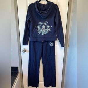 Blue Vintage 2000’s Juicy Couture Sweatsuit Wide Leg Tracksuit Large-XL